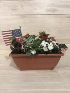 We Remember Planter with Flag