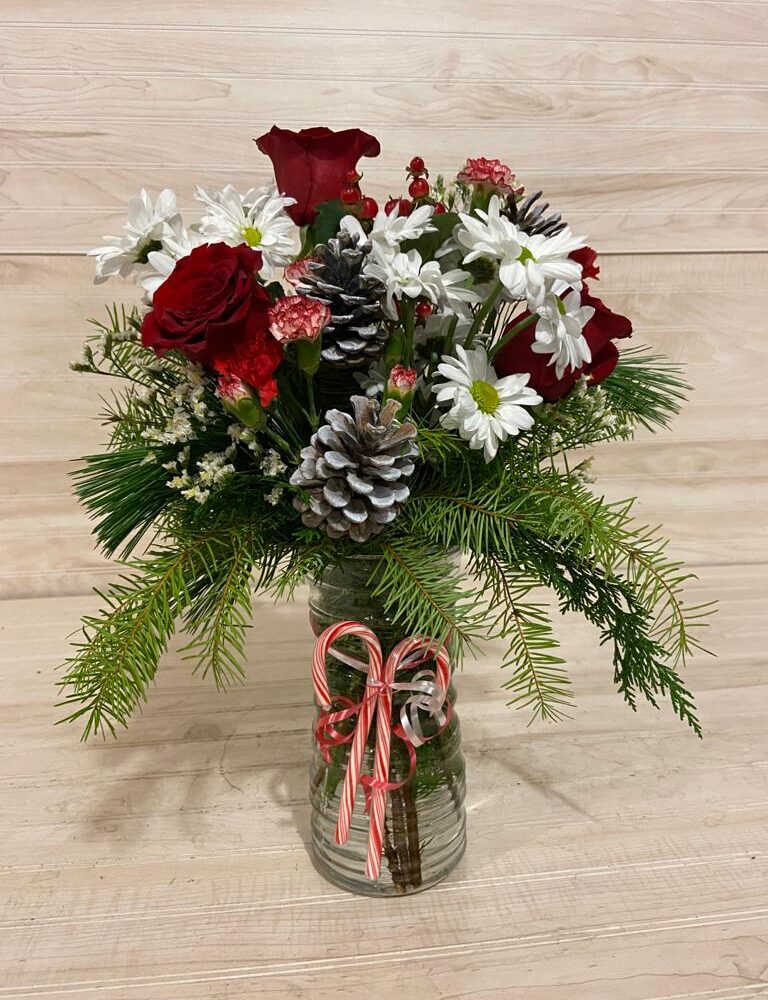 Candy Cane Wishes Floral Arrangement